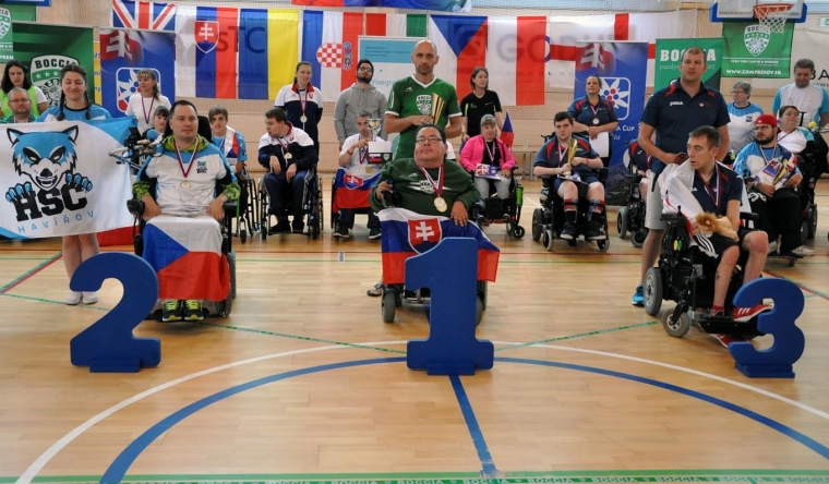 Boris in golden position at the Boccia Tatracup 2018 tournament